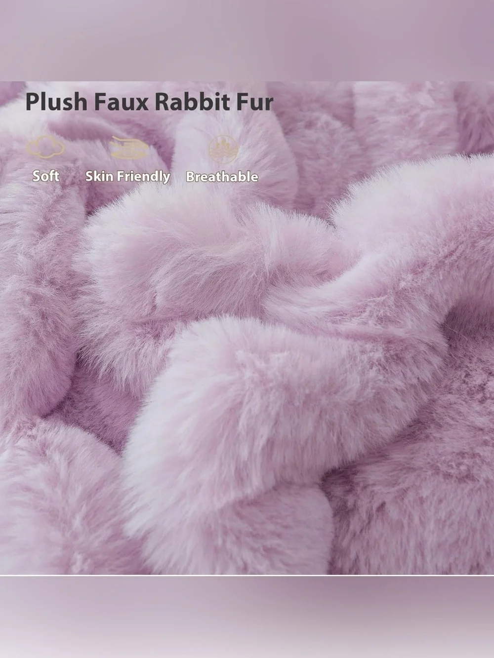 2pc. Plush Faux Fur Lumbar Pillow - Lavender